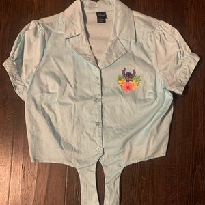 Disney Lilo and Stitch Tie Front Crop Top